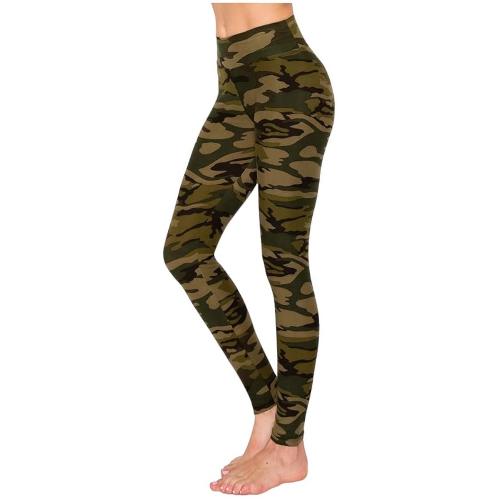 ZENANA CAMO PREMIUM MICROFIBER LEGGINGS